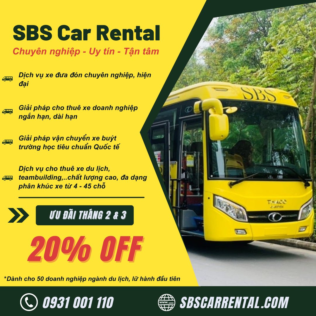 TƯNG BỪNG ƯU ĐÃI TẠI SBS Car Rental Services