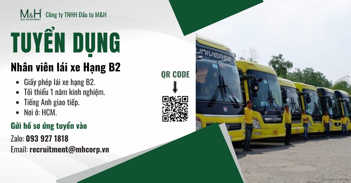 Tuyển dụng - Nhân viên lái xe hạng B2